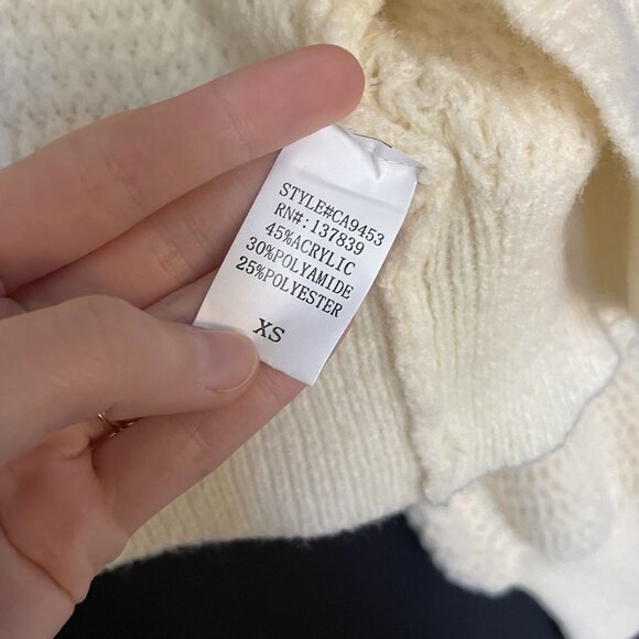 Dreamers By Debut XS Cream Knit Cardigan Sweater women casual comfortable style - Picture 4 of 7